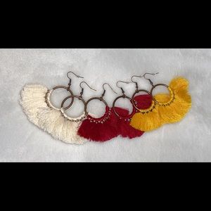 3 Pair Tassel Earrings